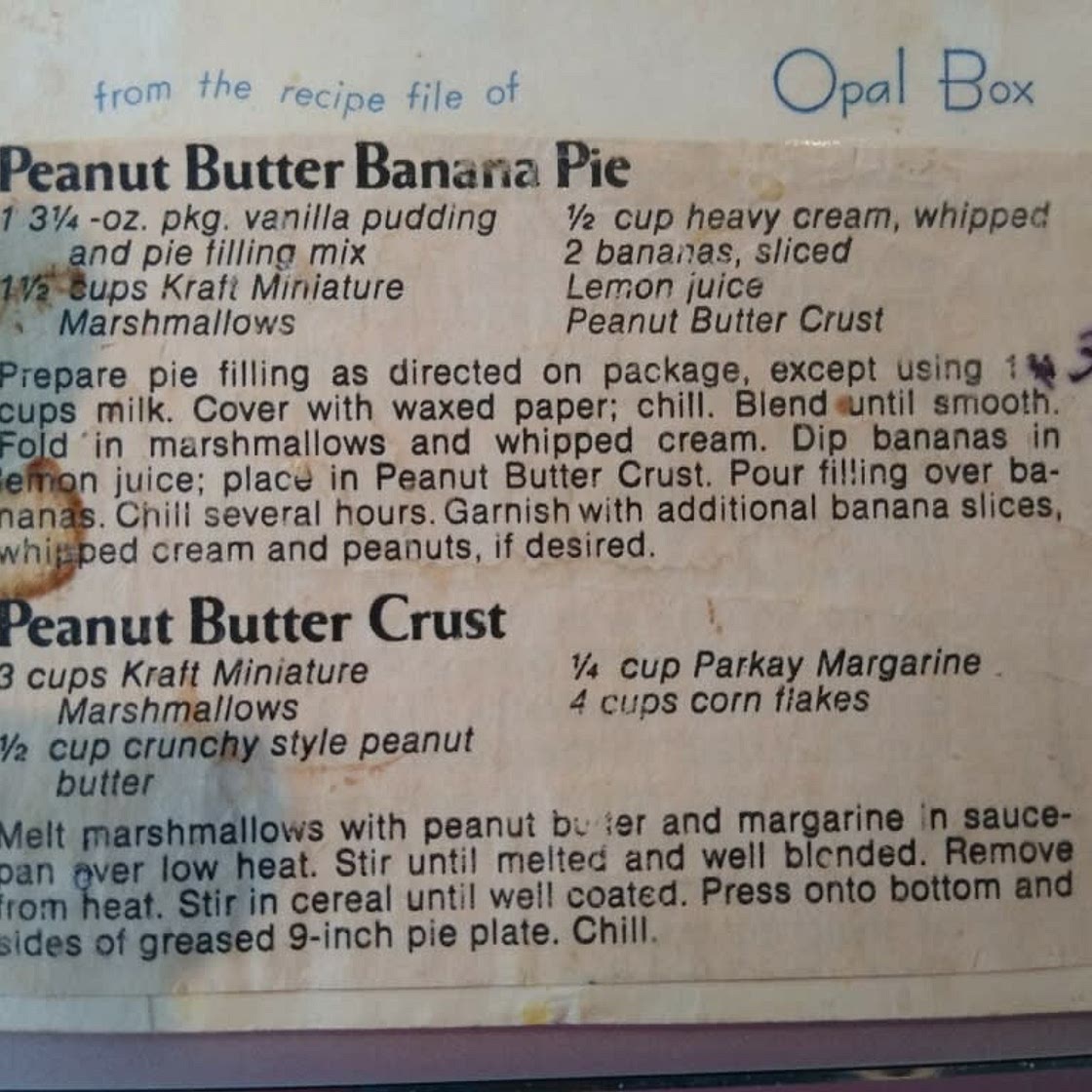 Peanut Butter Banana Pie