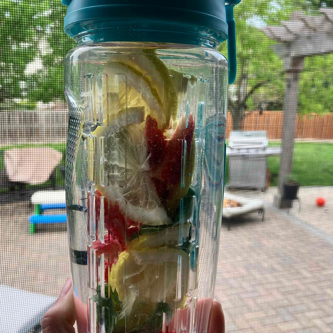 Strawberry, Basil & Lemon Fruit Infused Water