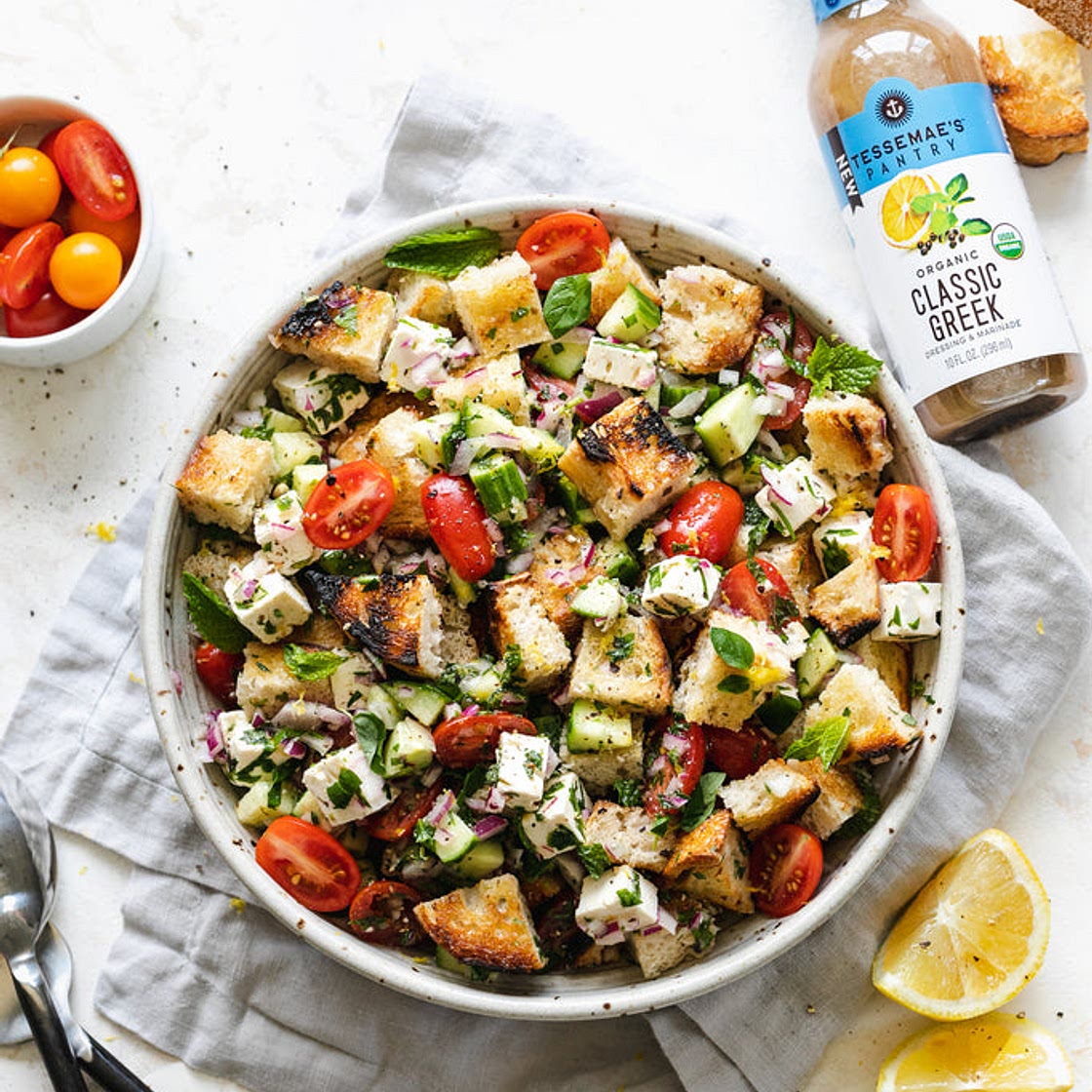 Greek Panzanella Salad