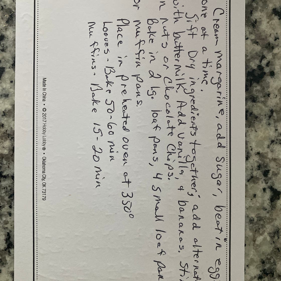 Grandma’s banana bread