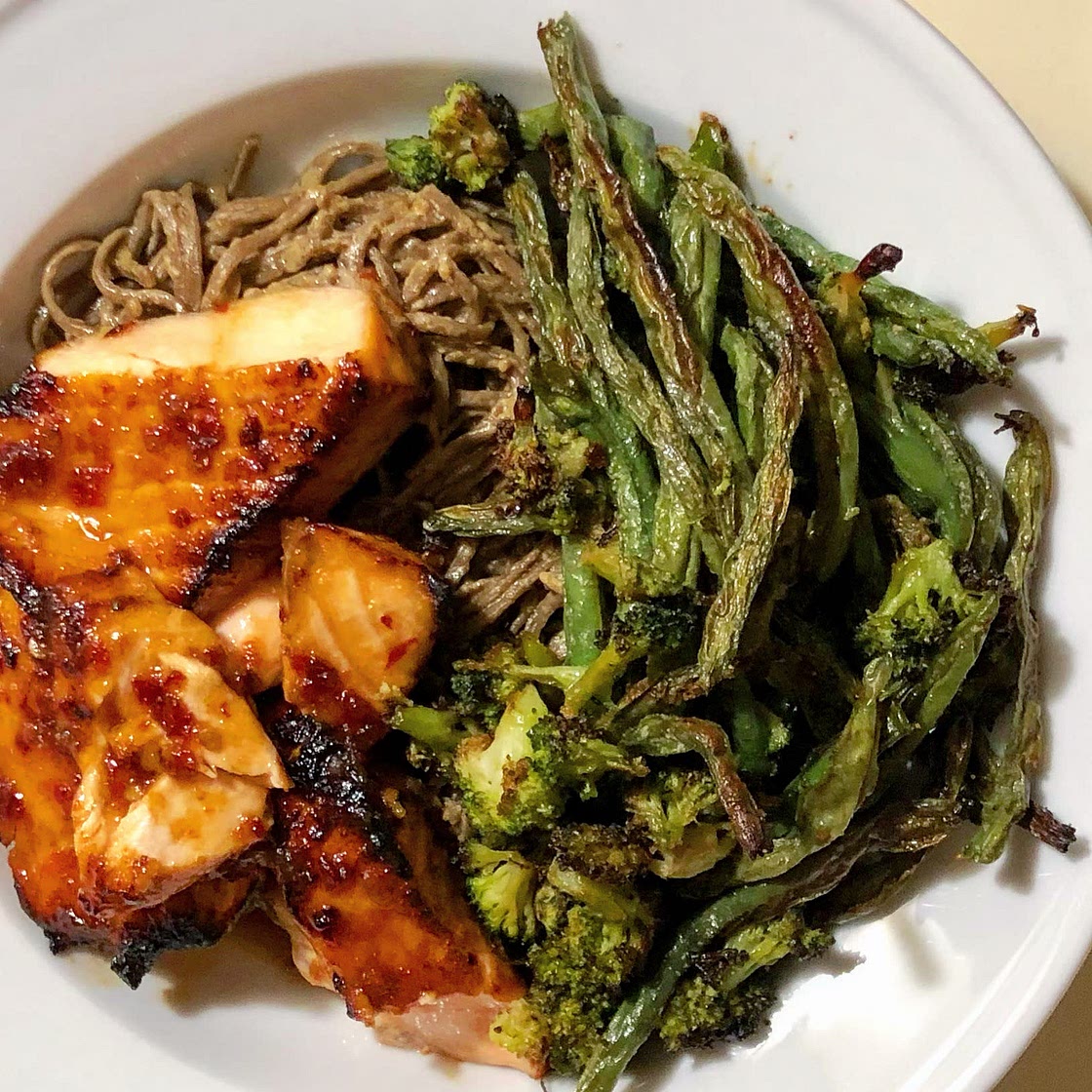 Honey Garlic Salmon Soba Noodle Bowls