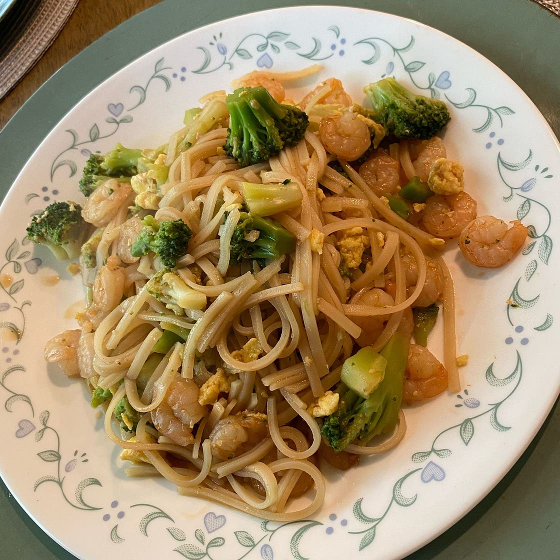 Drunken Style Noodles with Shrimp