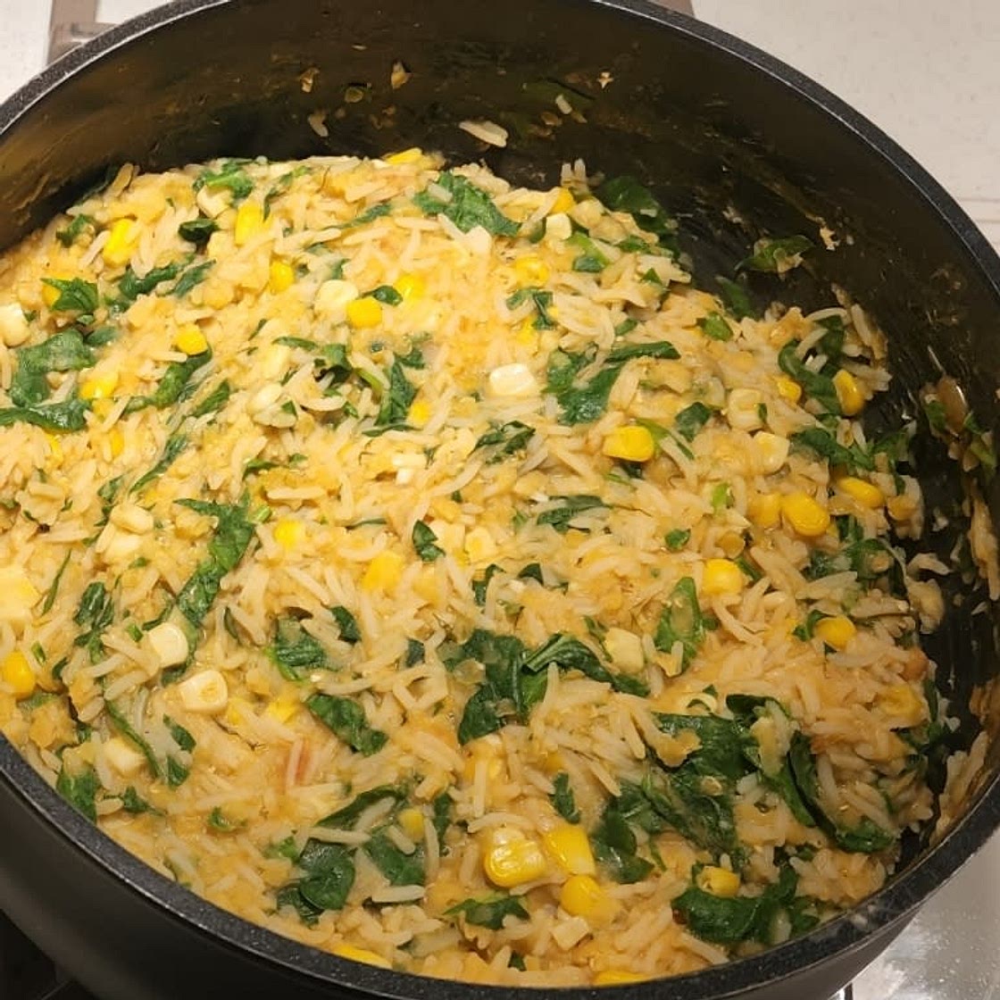 Summer High Protein Lemon Dill Lentil Risotto (vegan)