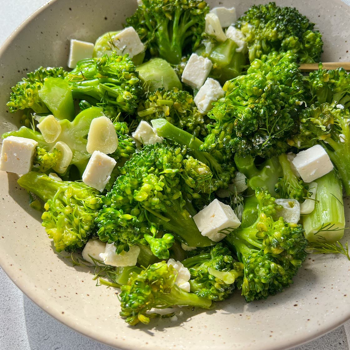 Broccoli with Feta, Garlic, and Olive Oil