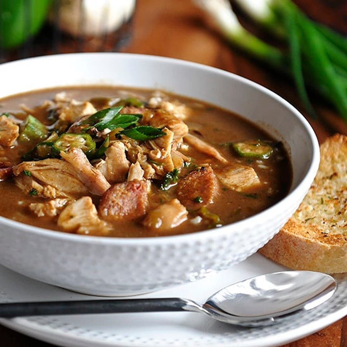 Chicken & Sausage Gumbo (No Tomatoes) + Microwave Roux