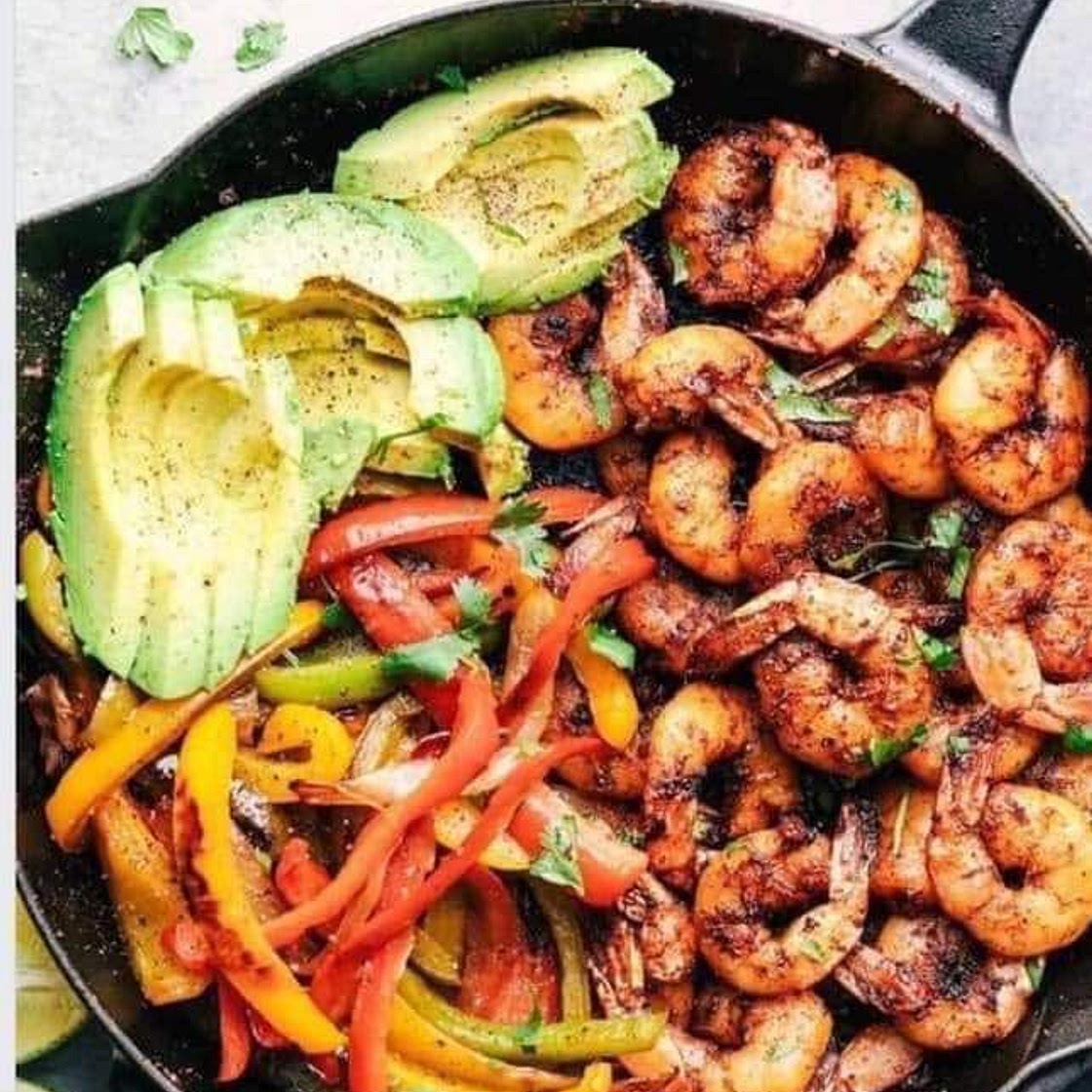 20 minute skillet shrimp fajitas
