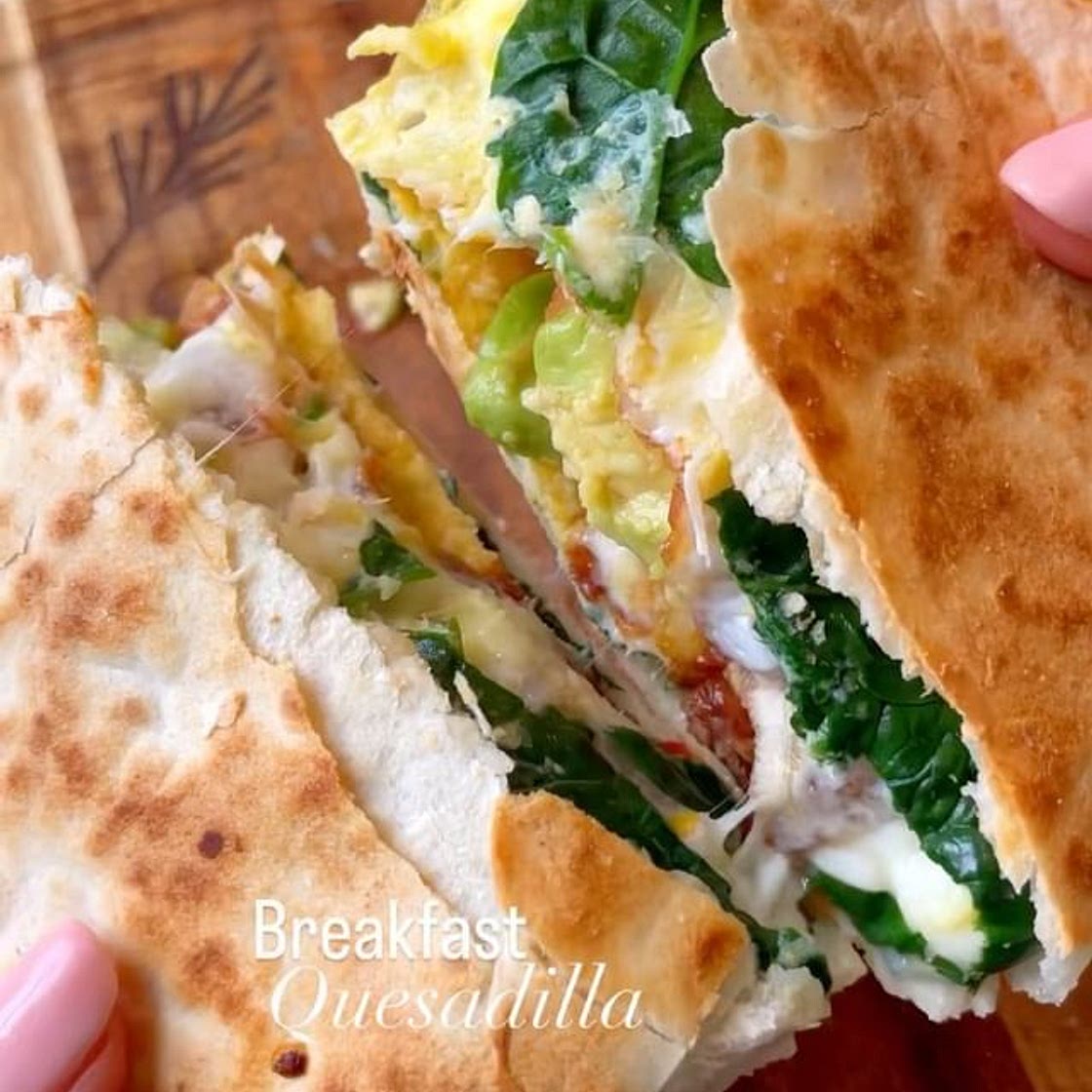 Breakfast Quesadillas with Fried Cheese👌🏼
