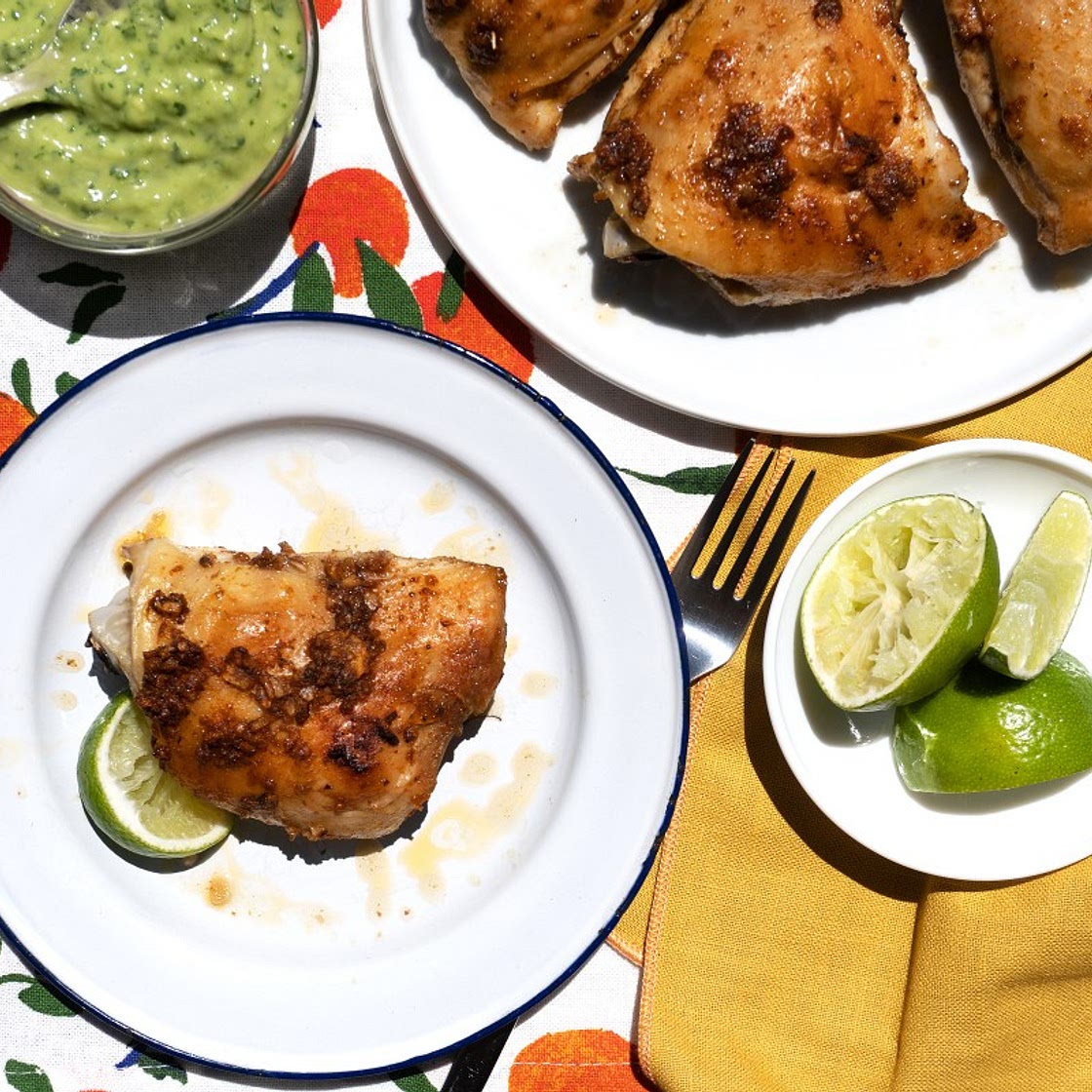 Peruvian Chicken with Green Sauce