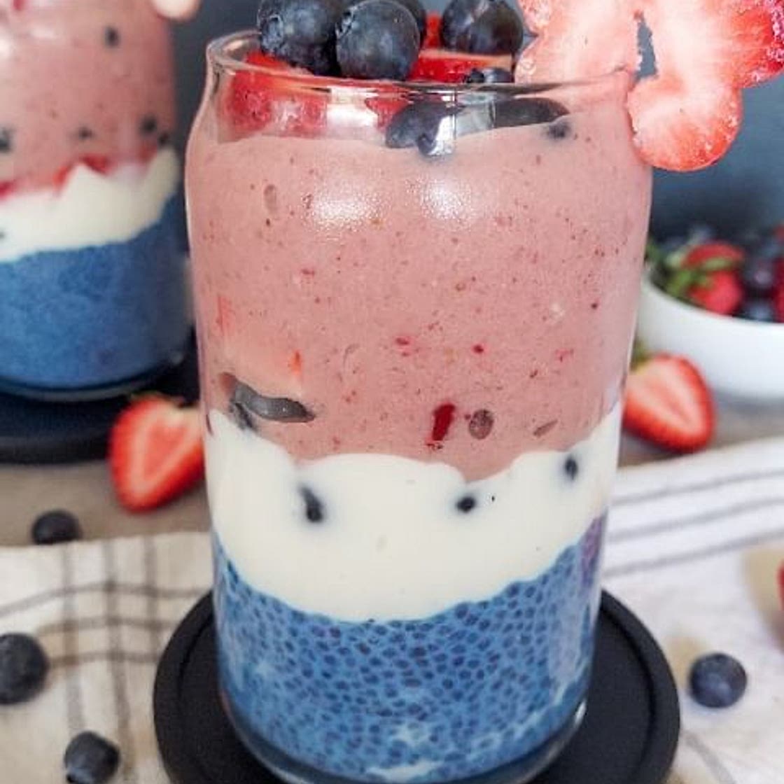 Berry Banana Chia Smoothie Parfait