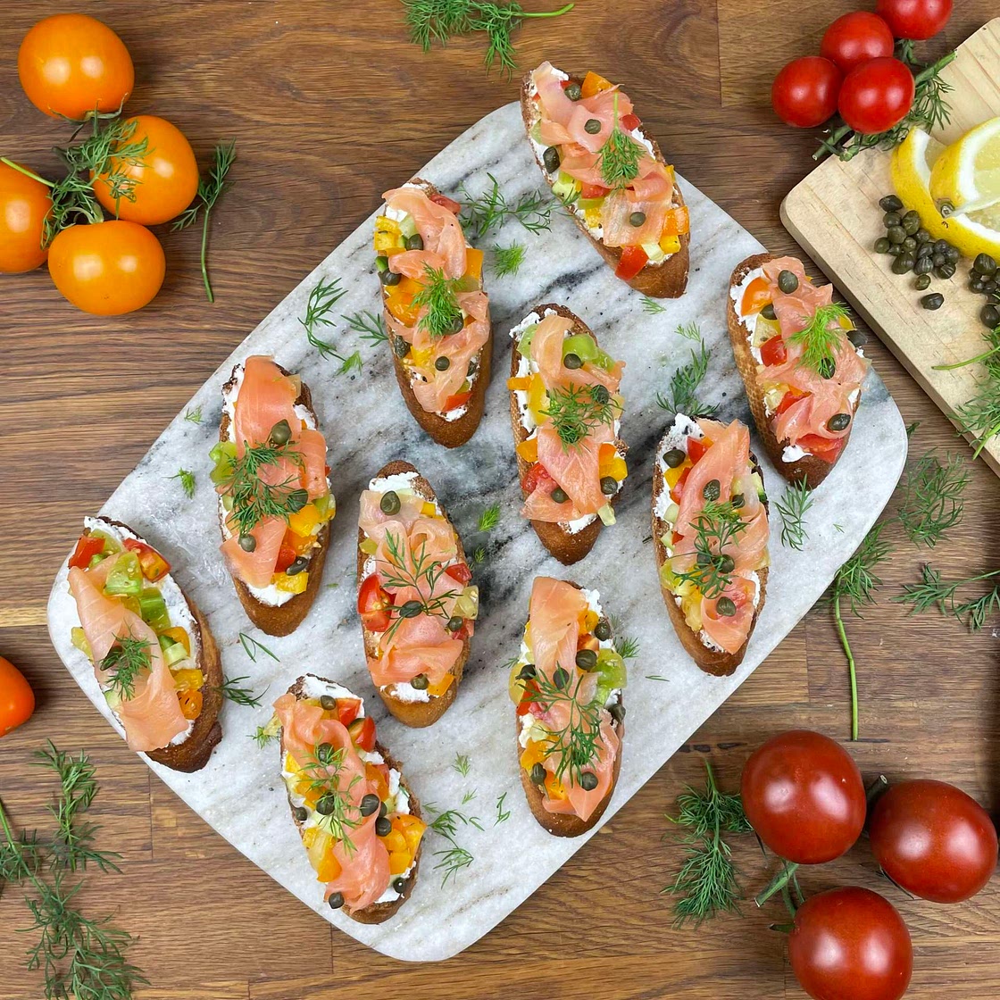 Smoked Salmon with Salad on Toast