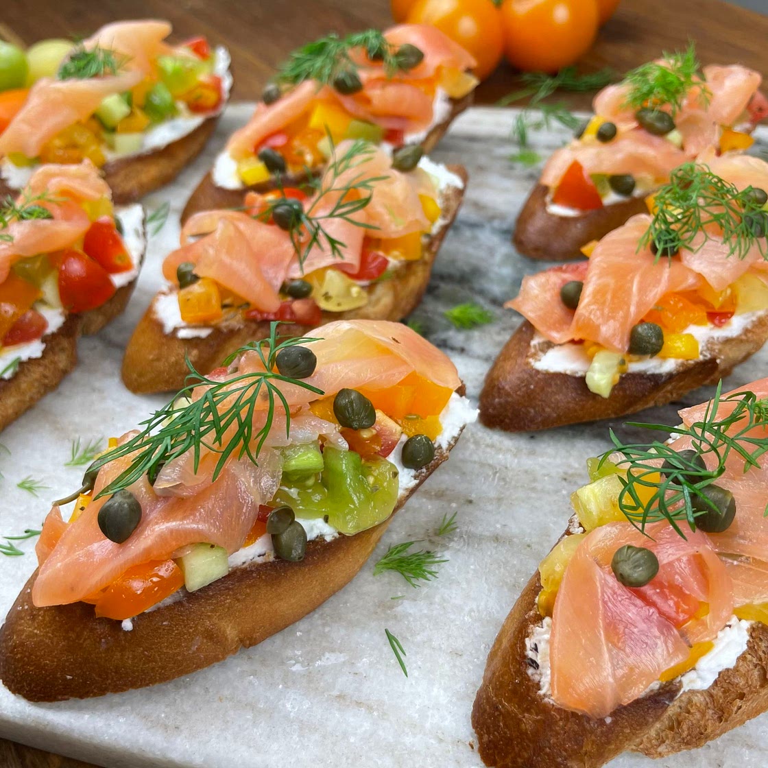 Smoked Salmon with Salad on Toast