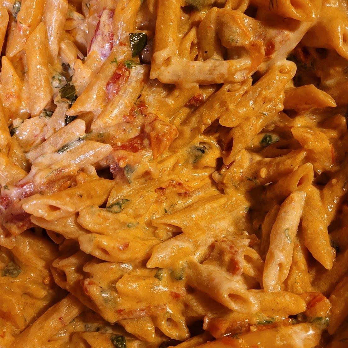 One Pot Sun-Dried Tomato Pasta with Whipped Ricotta