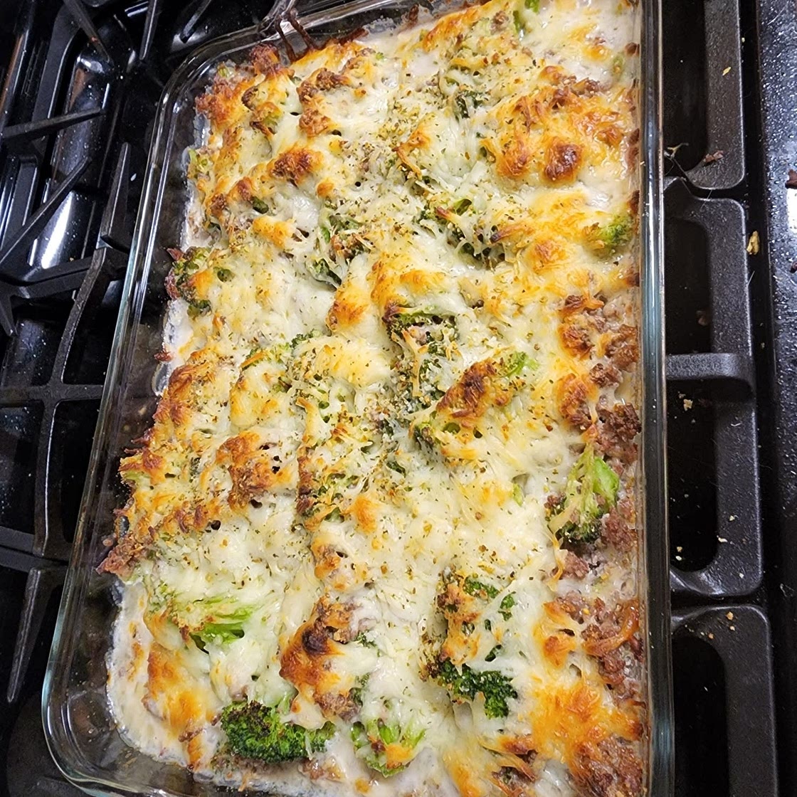 Hamburger, Sausage, Broccoli Alfredo - Low Carb