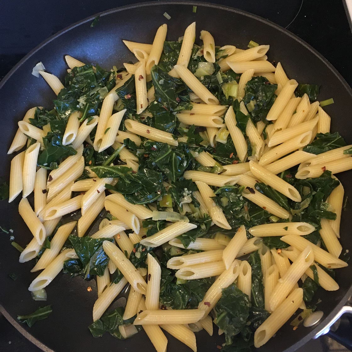 Pasta With Collard Greens and Onions