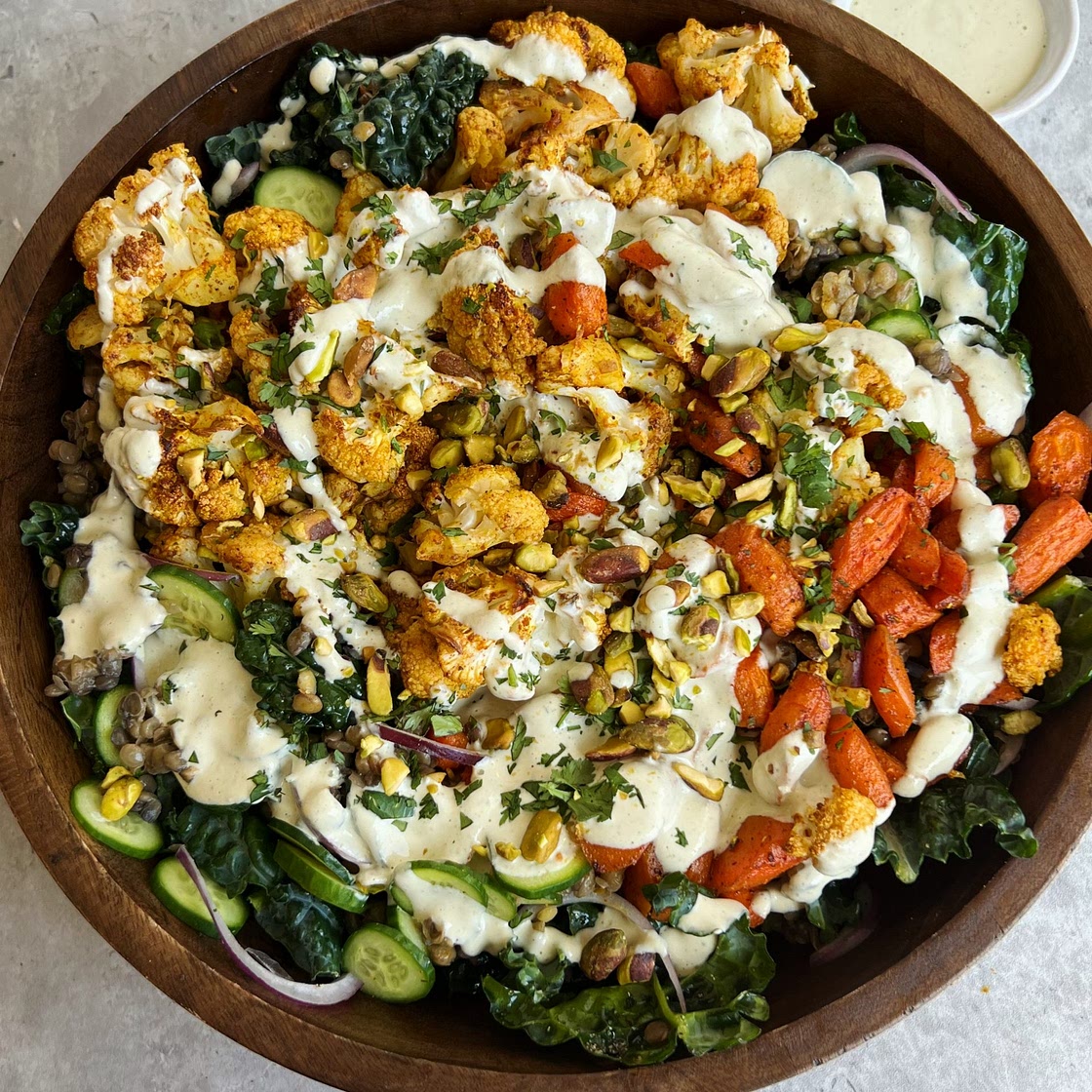 Roasted Cauliflower Lentil Salad