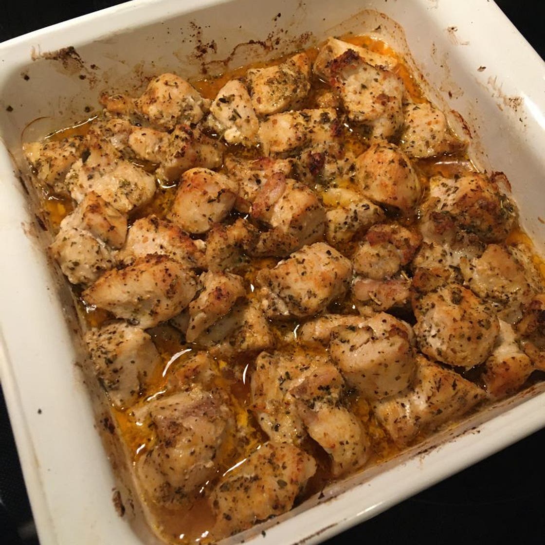 Oven baked chicken bites