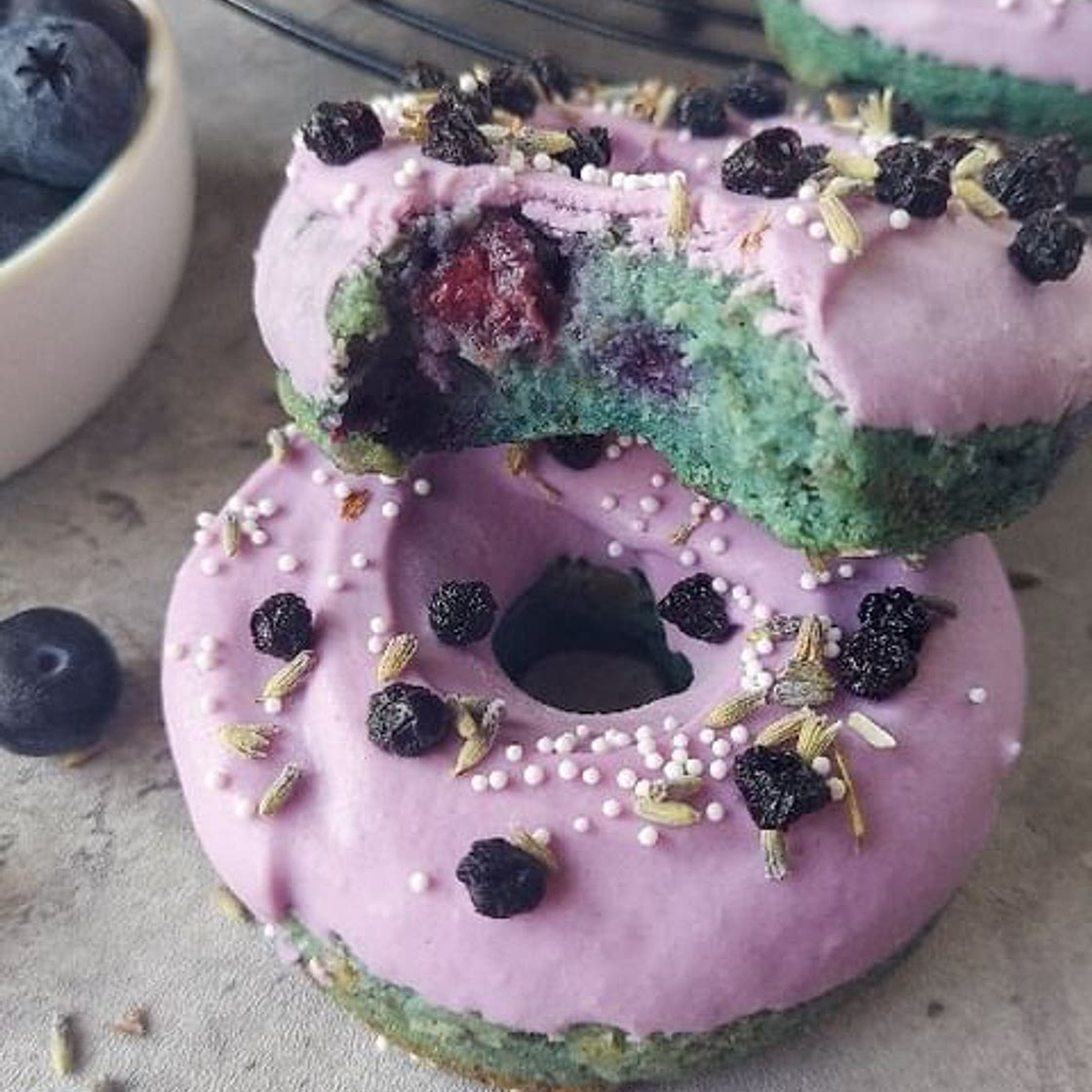 Paleo Blueberry Lavender Plantain Donuts