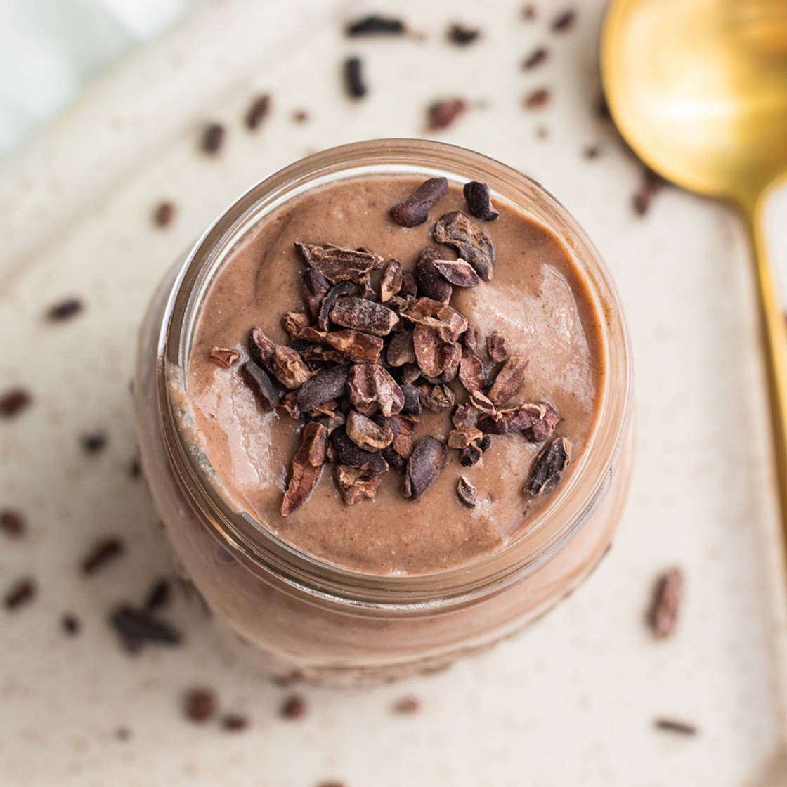 Chocolate Strawberry Banana Smoothie with Cauliflower and Avocado