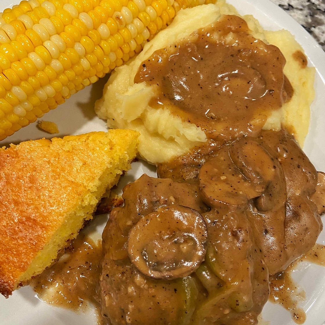 Smothered hamburger steaks