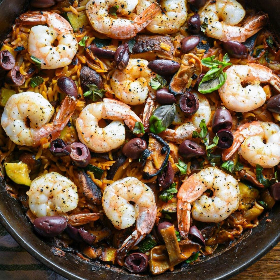 One Skillet Shrimp Orzo Recipe