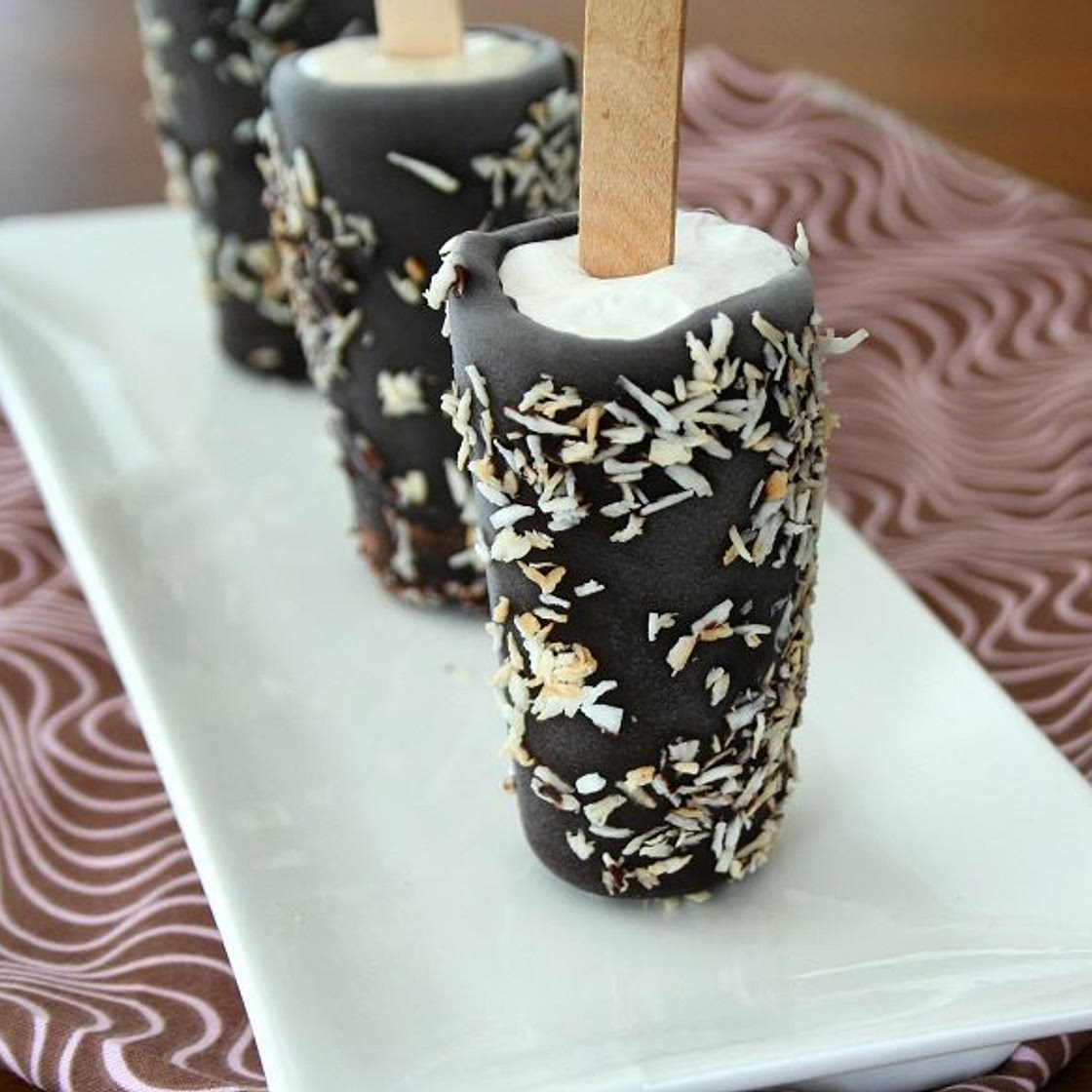Chocolate Coconut Rum Pops