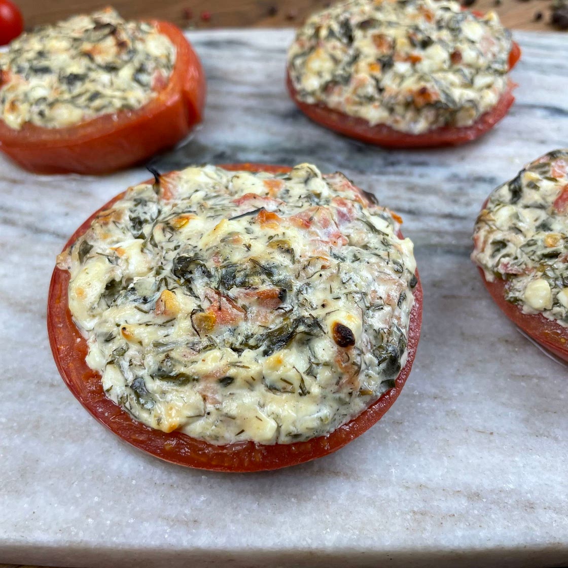 Cottage Cheese Baked Tomatoes