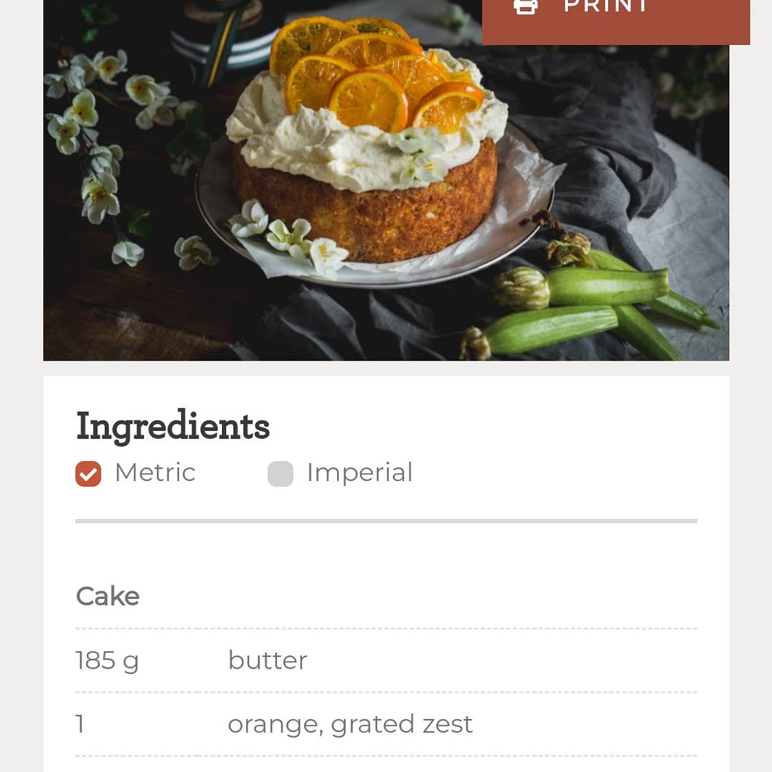 Orange & Zucchini Cake