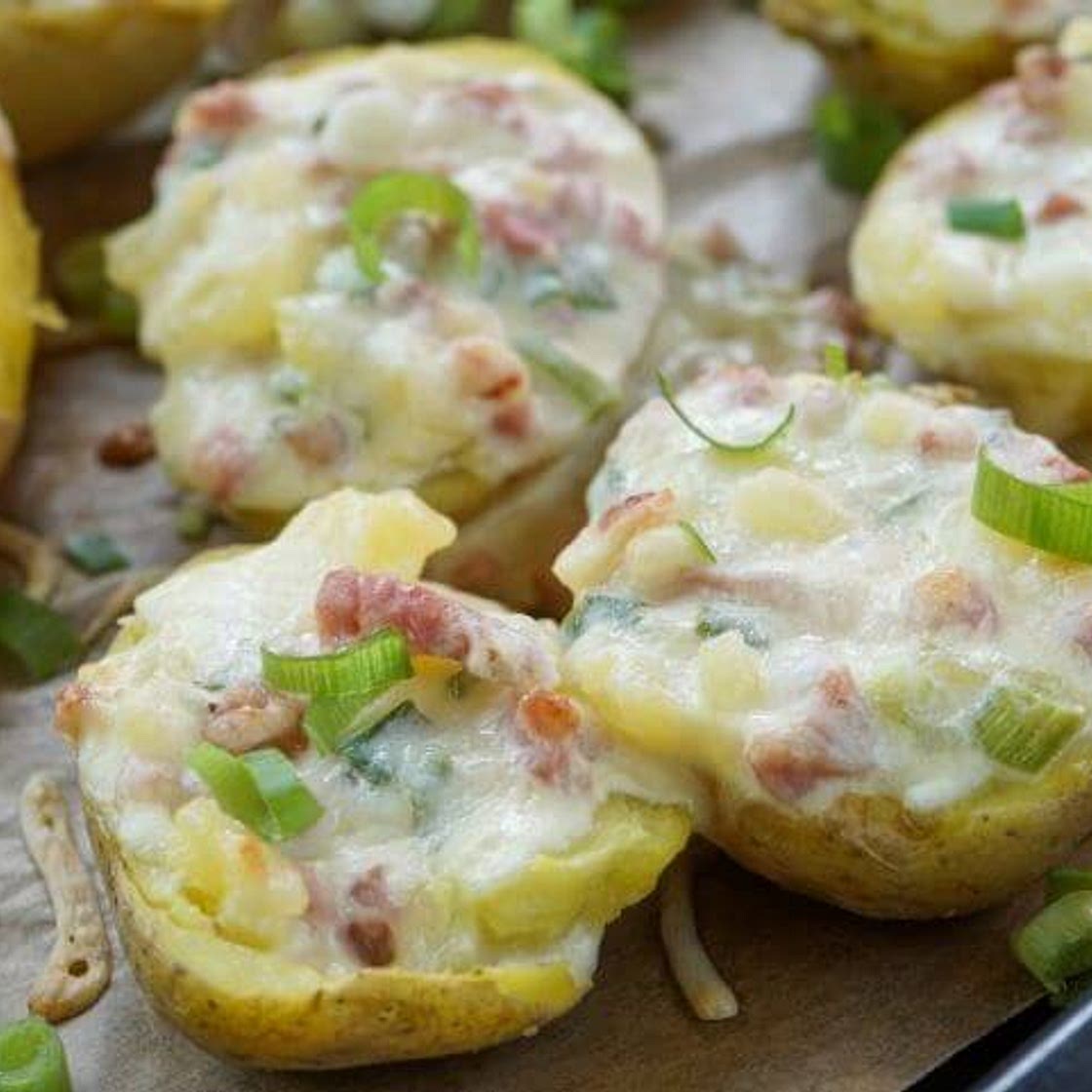 Gefüllte Kartoffeln nach Flammkuchen Art