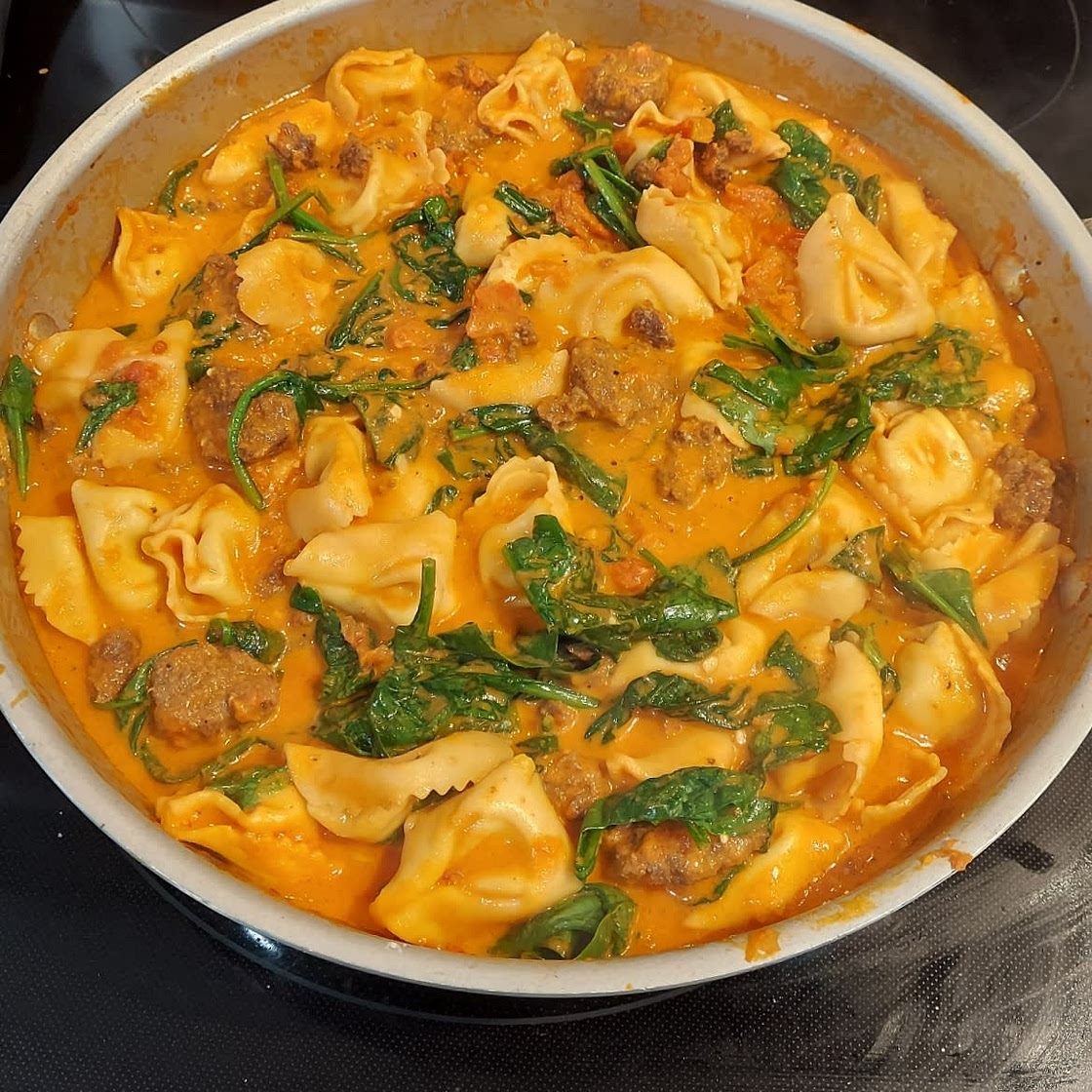 Venison Sausage Tortellini Skillet