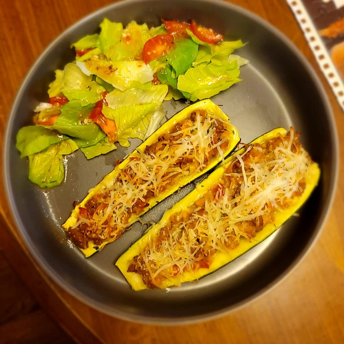 Stuffed Zucchini with Sausage and Parmesan