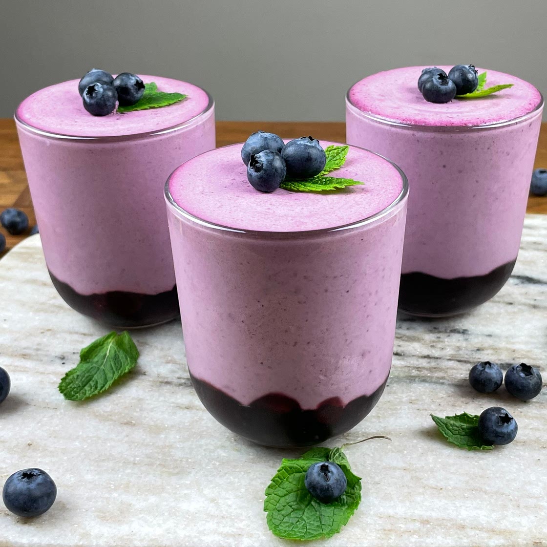 Blueberry Mousse with Blueberry Compote