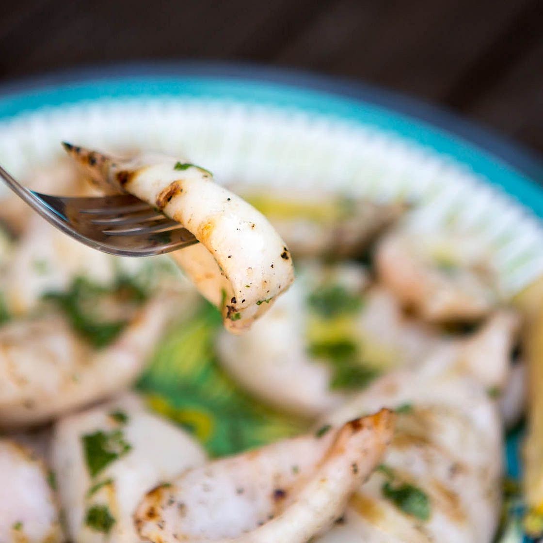 Grilled Squid With Olive Oil and Lemon Recipe