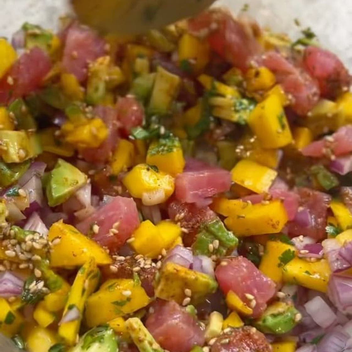TUNA MANGO CEVICHE TOSTADAS 🥭✨ 