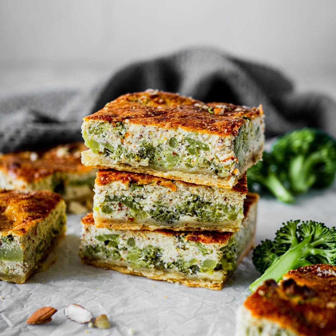 Quiche brocoli, ricotta et pesto d'amandes