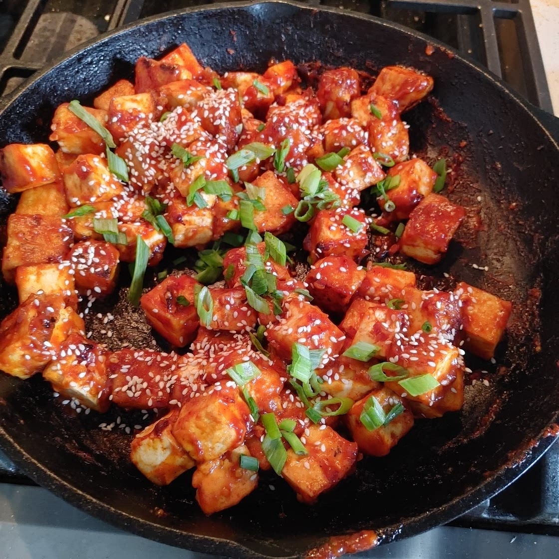 Korean Tofu with Spicy Korean Ketchup