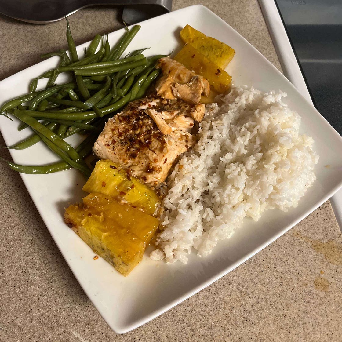Easy Garlic Butter Salmon + Pineapple Packets Recipe