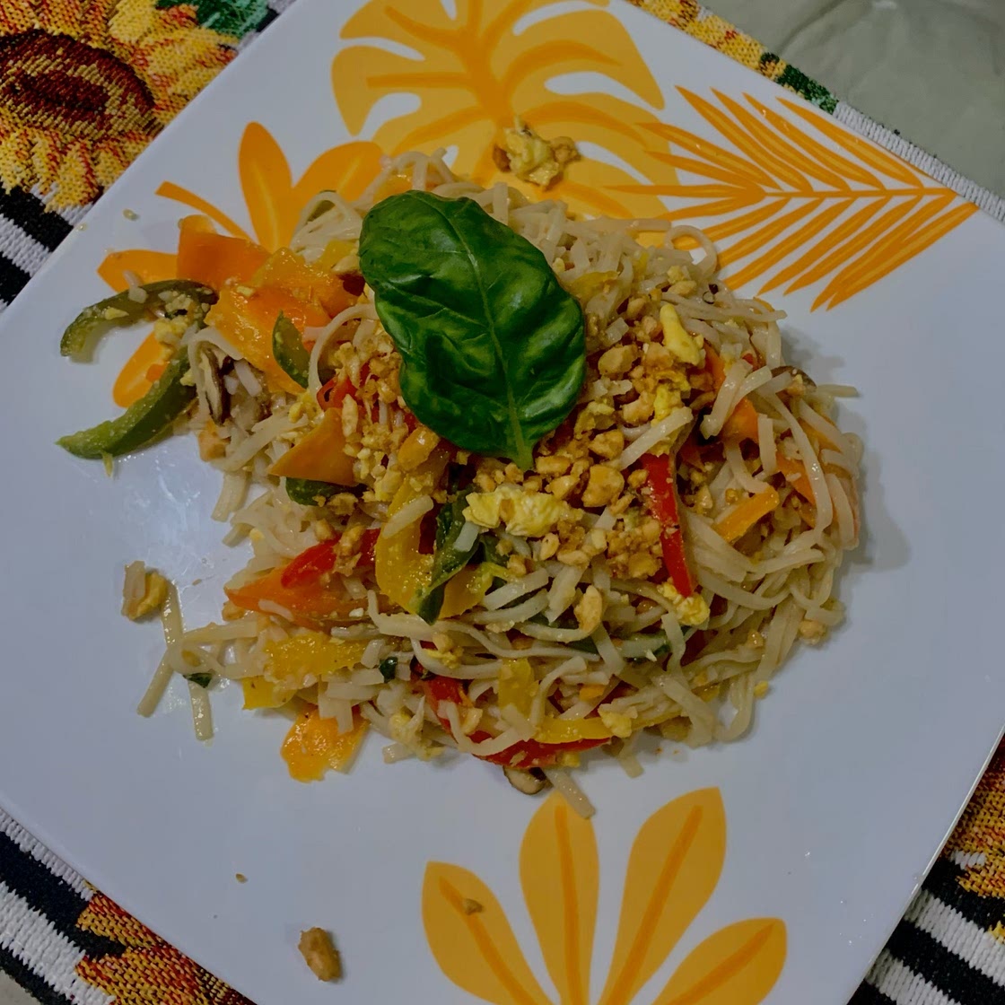 Vegetable Pad Thai with Tinkerbell Peppers, Peanuts & Thai Basil