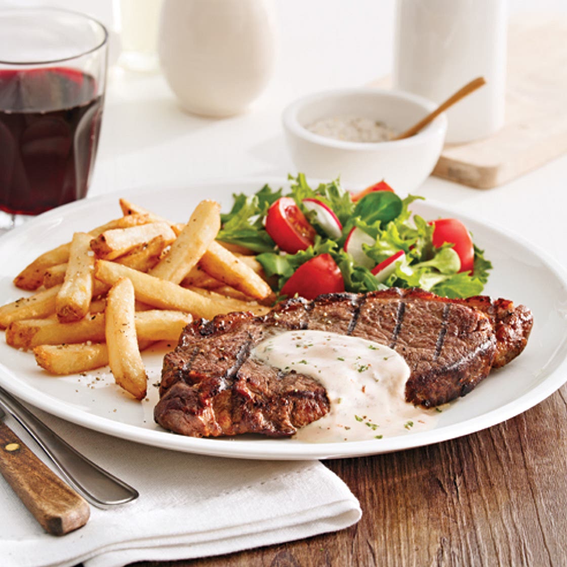 Steak-frites, sauce dijonnaise