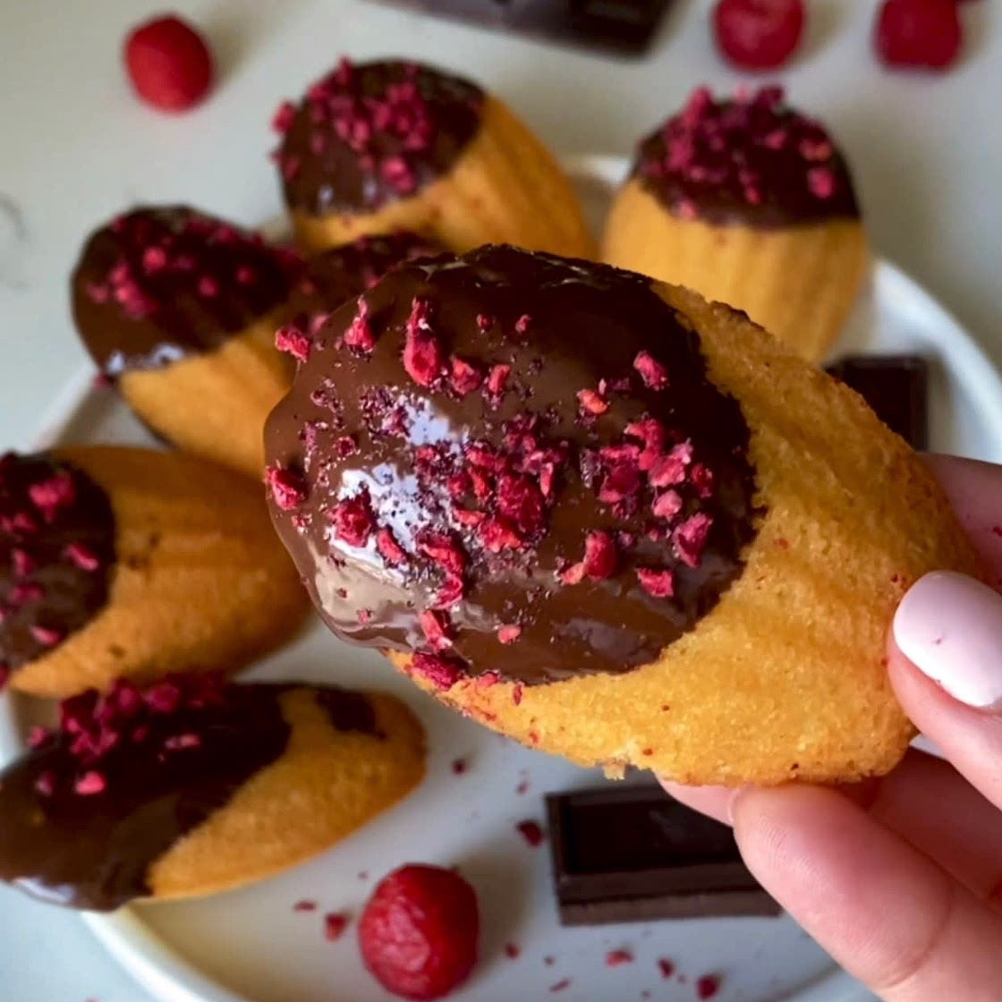 Chocolate-Raspberry Madeleines