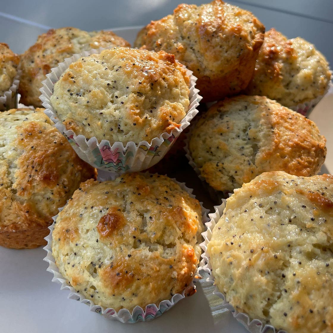 Bakery Style Lemon Poppy Seed Muffins