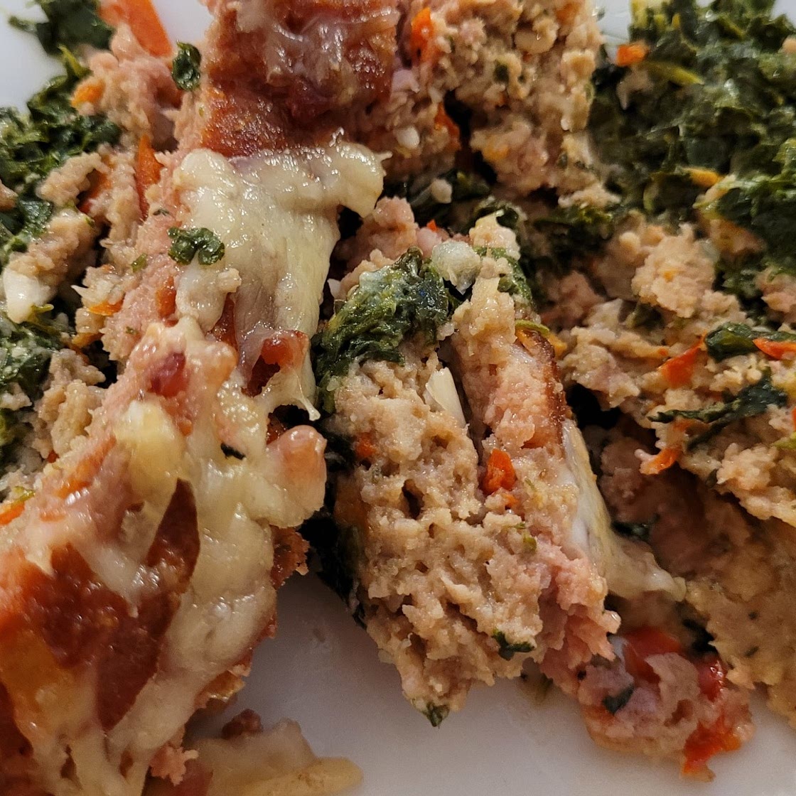 Spinach Stuffed Turkey Meatloaf