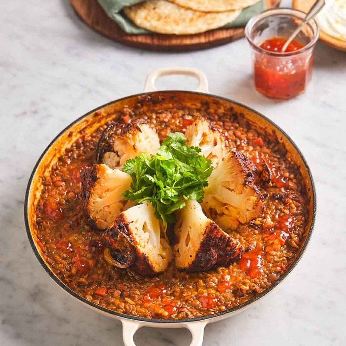 Whole roasted spiced cauli