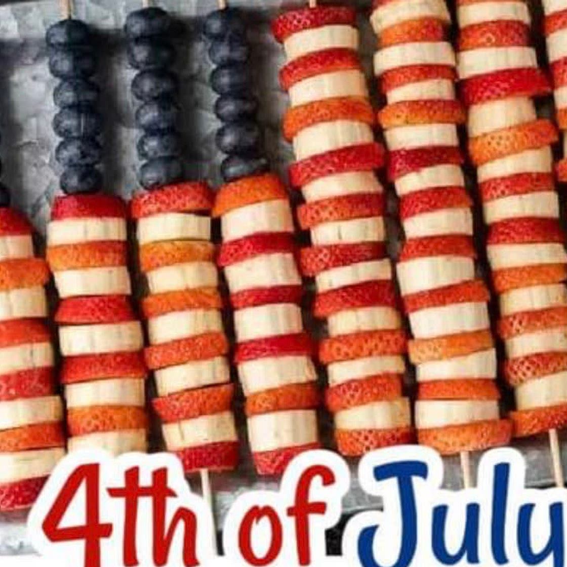 Fourth of July Fruit kebabs and 