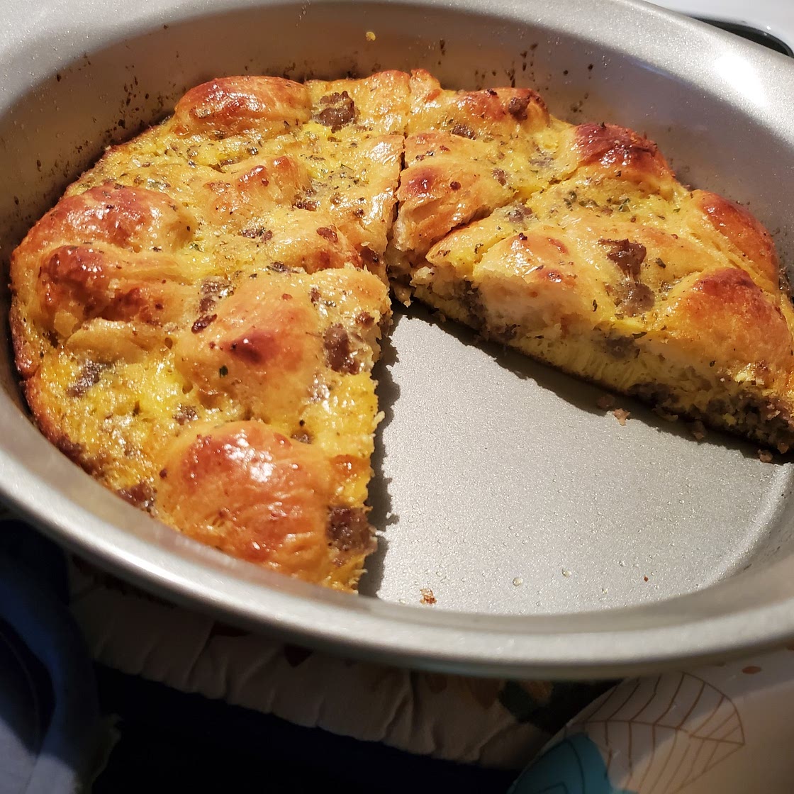 Sausage, egg, & cheese biscuit bake