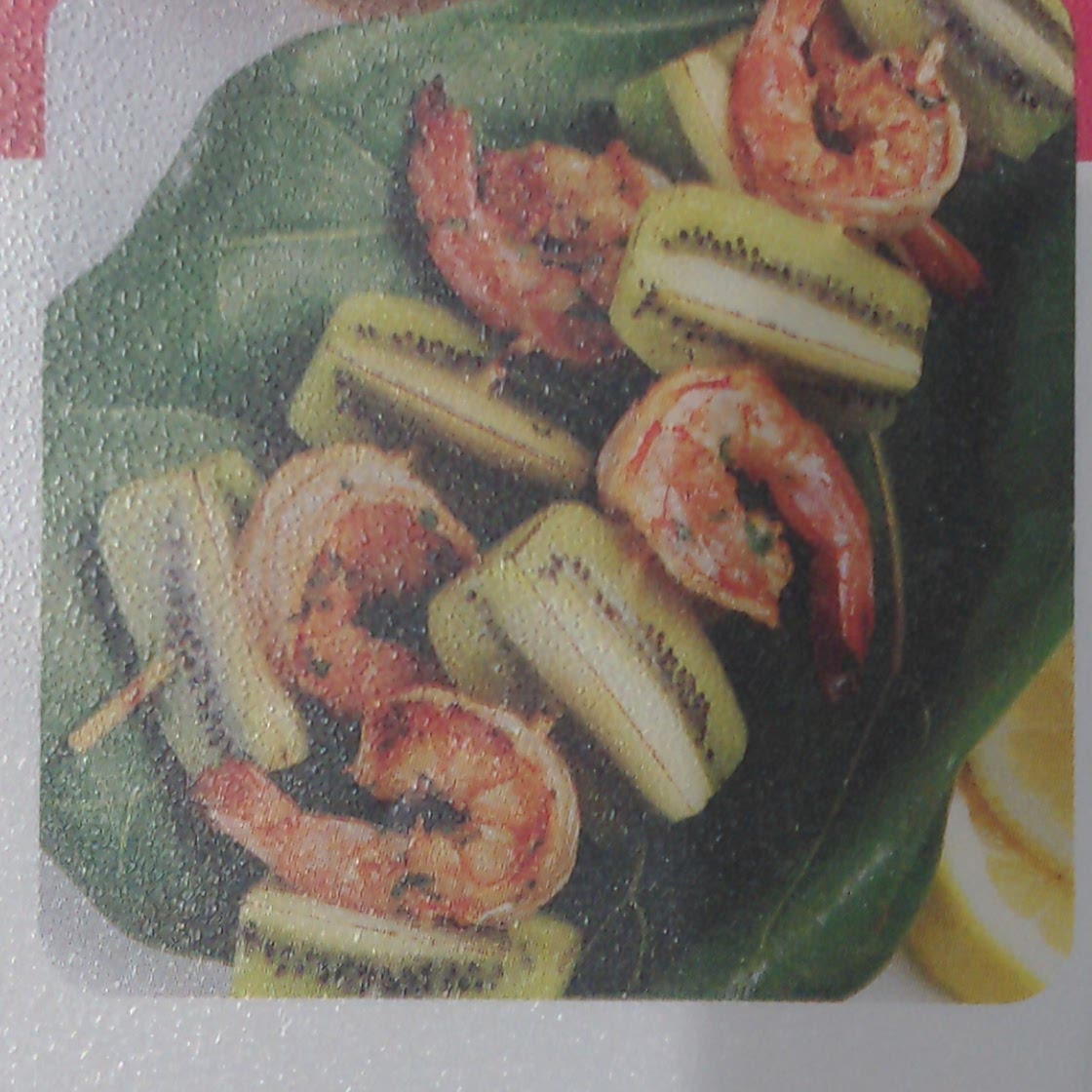 Shrimp kiwi kabobs
