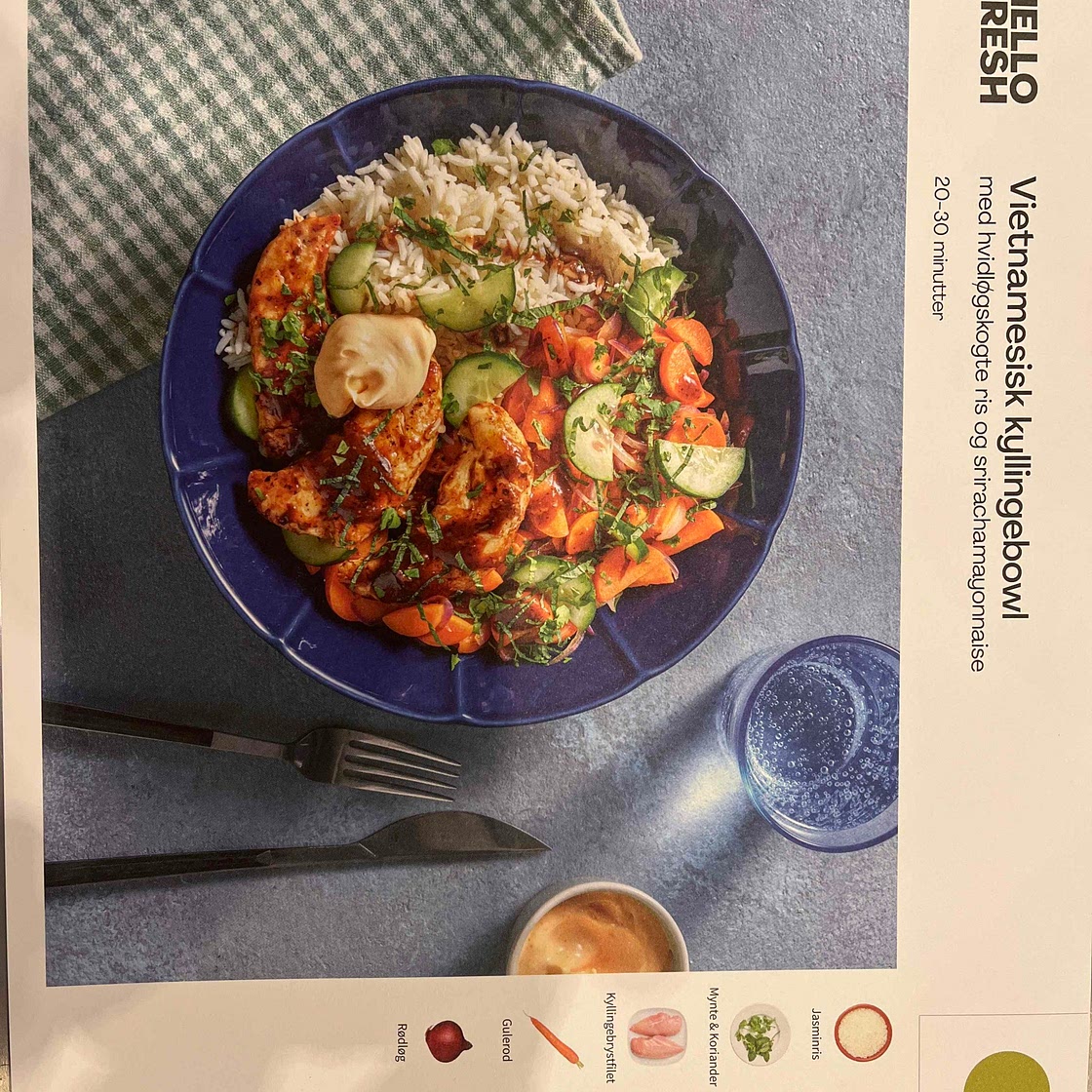 Vietnamesisk kyllingebowl