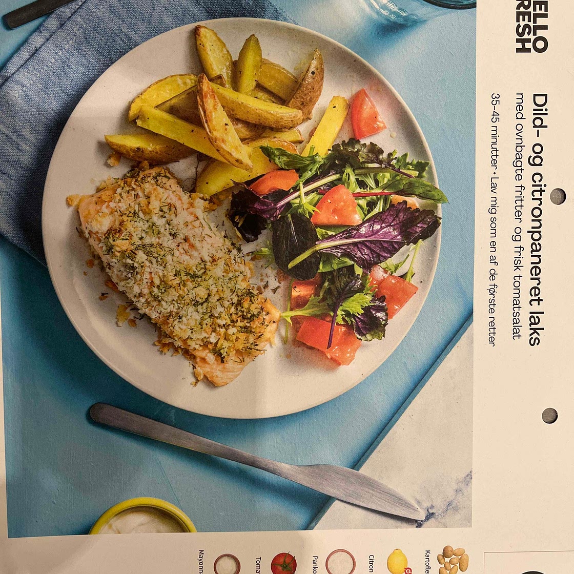 Dild og citronpaneret laks