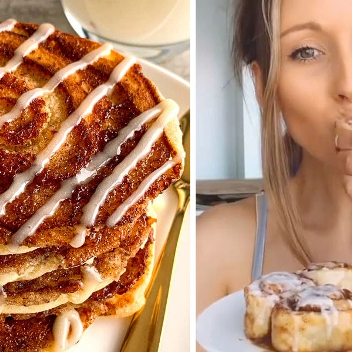 Easy cinnamon roll pancakes