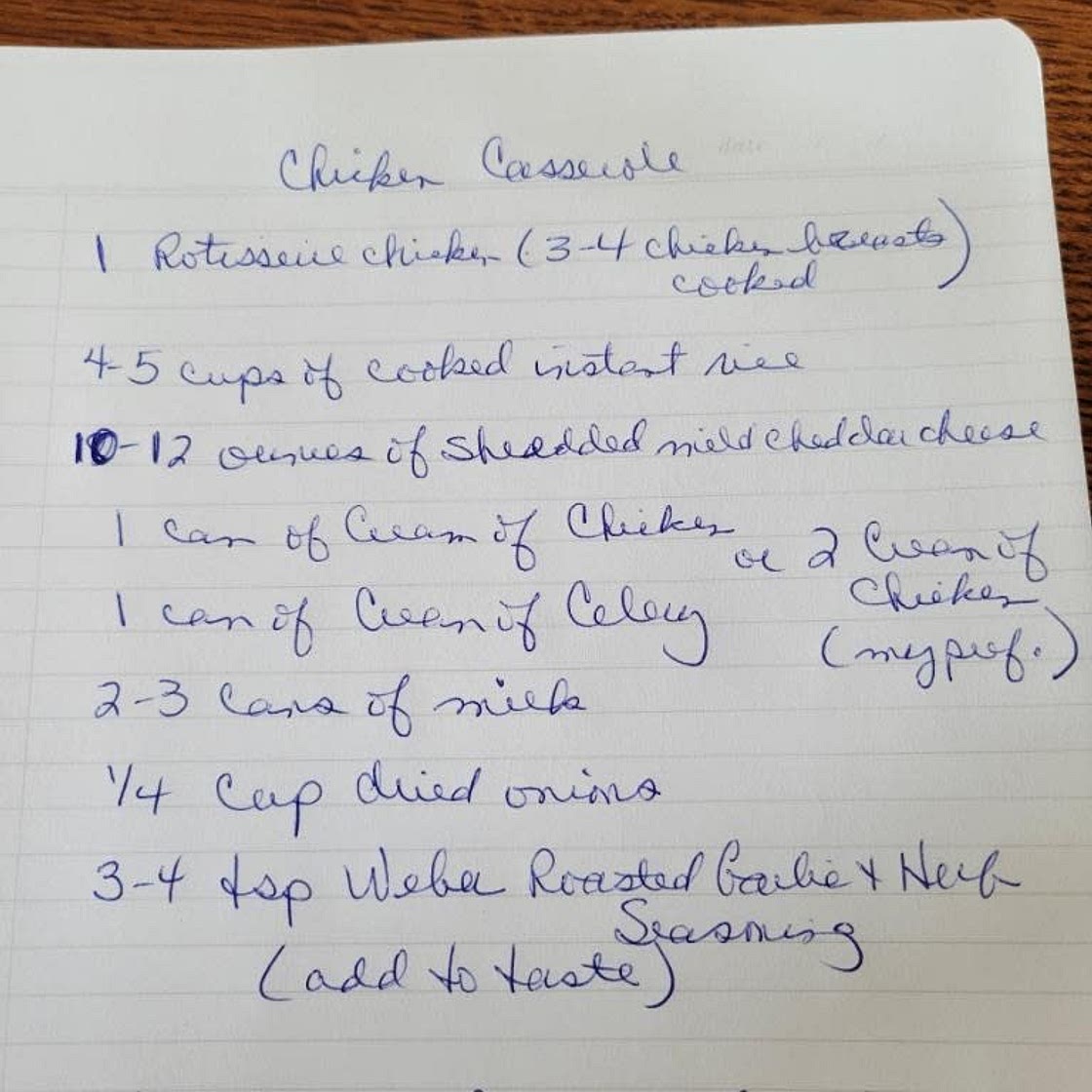 Aunt Wendy’s Chicken Casserole