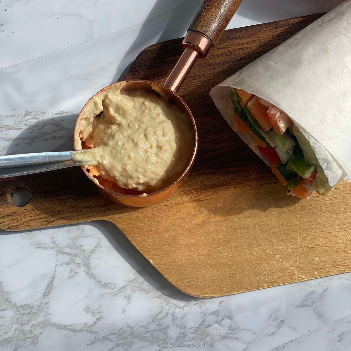 Crunchy hummus wrap